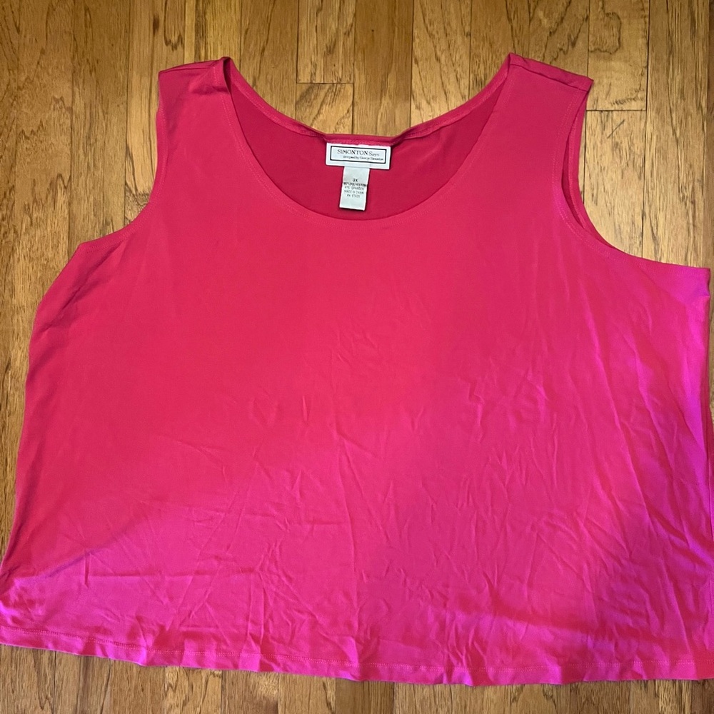 Simonton Says sleeveless top by George Simonton size 3X dark pink almost red